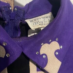 Purple Western vintage show shirt by Hobby Horse  with Rhinestone Accents